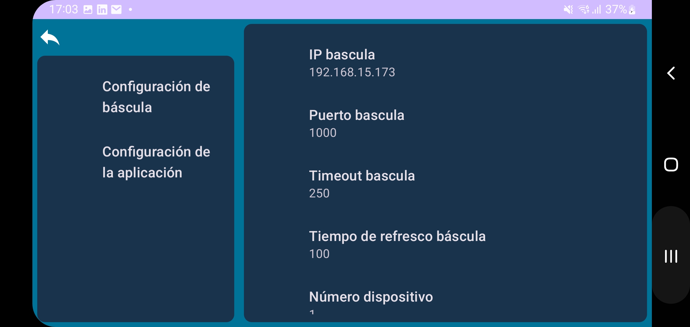 Pantalla Remote Configuraciones